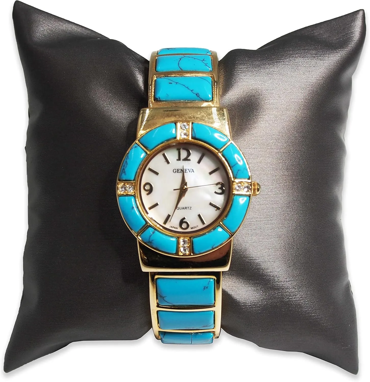 N'icePackaging 6 Qty - 4" x 4" Faux Leather Gun-Metal Grey Watch/Bangle Pillow Display -for Sales/Merchandise/Crafts/Storage/Display