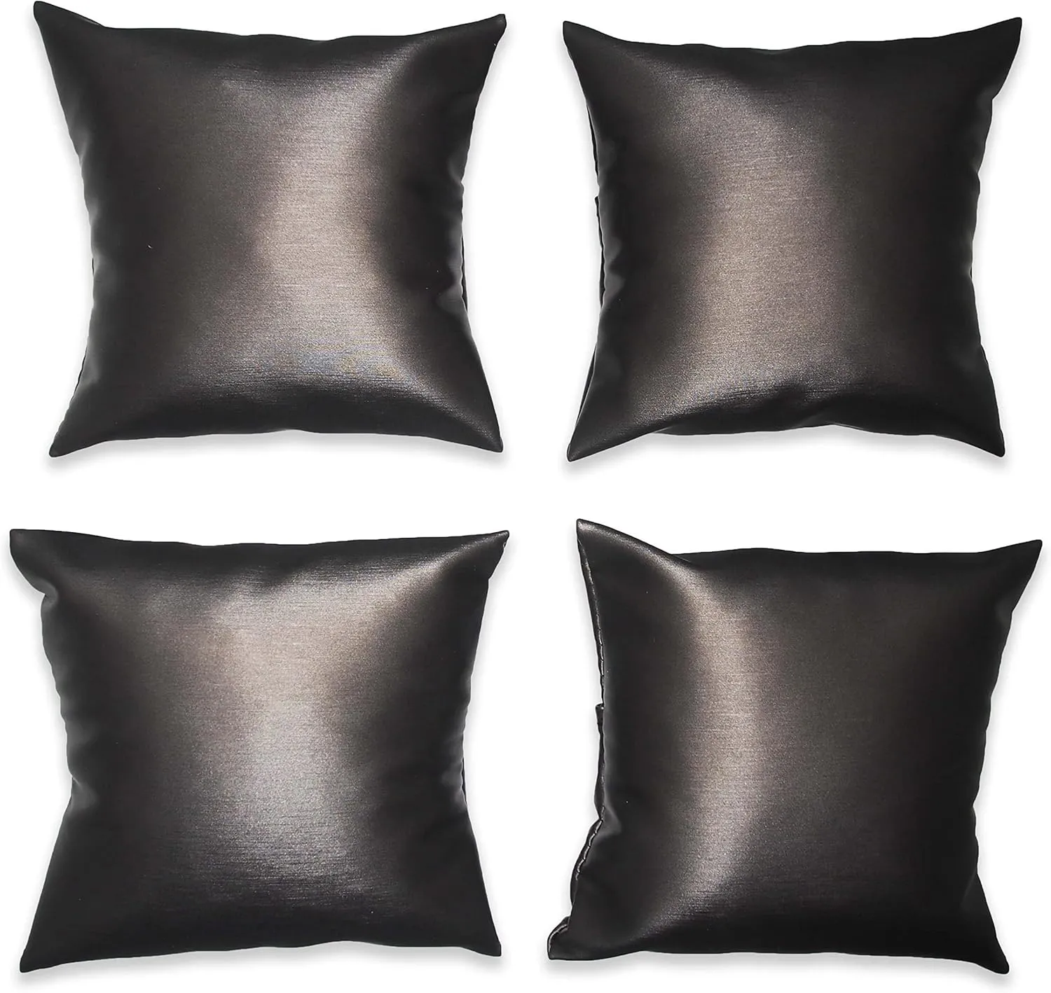 N'icePackaging 6 Qty - 4" x 4" Faux Leather Gun-Metal Grey Watch/Bangle Pillow Display -for Sales/Merchandise/Crafts/Storage/Display