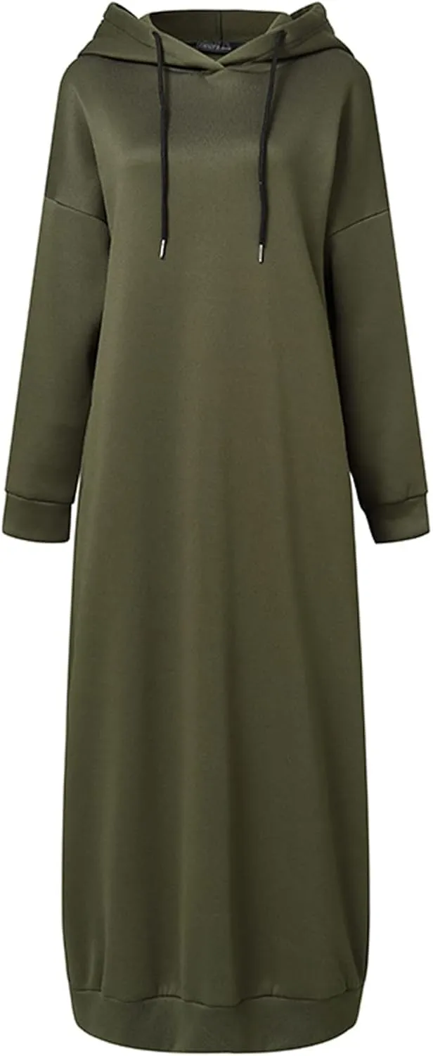 NREALY Long Sleeve Muslim Robe Womens Full Body Tops Oversized Sweatshirt Trendy Hoodies for Teen Girls