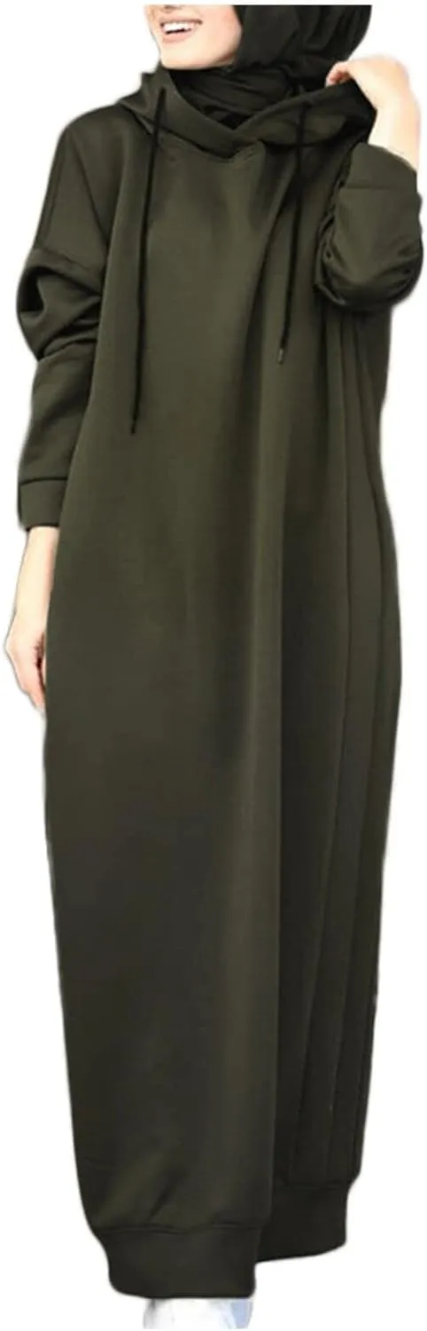 NREALY Long Sleeve Muslim Robe Womens Full Body Tops Oversized Sweatshirt Trendy Hoodies for Teen Girls