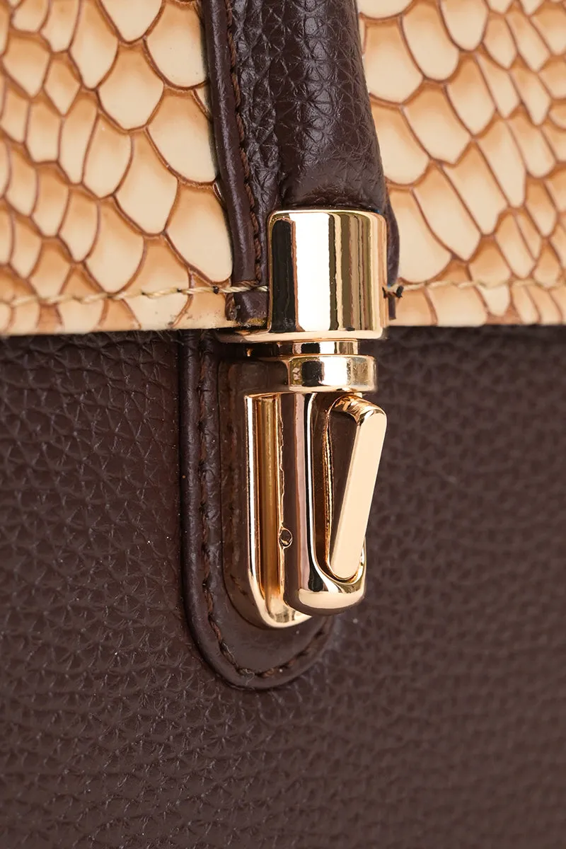 Ophidian Shimmer Crossbody - Brown