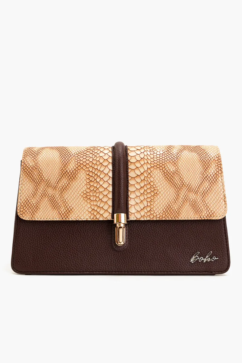 Ophidian Shimmer Crossbody - Brown