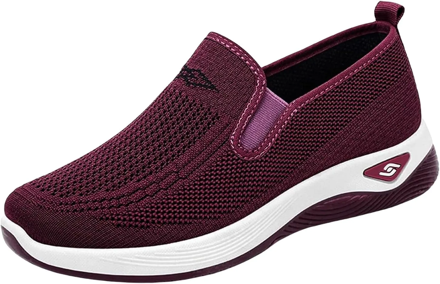 Orthopedic Sneakers for Women Breathable Soft Shoes Go Walk Slip on Shoes Mesh Knitted Woven Low Top Walking Shoe Platform Orthopedic Sneakers