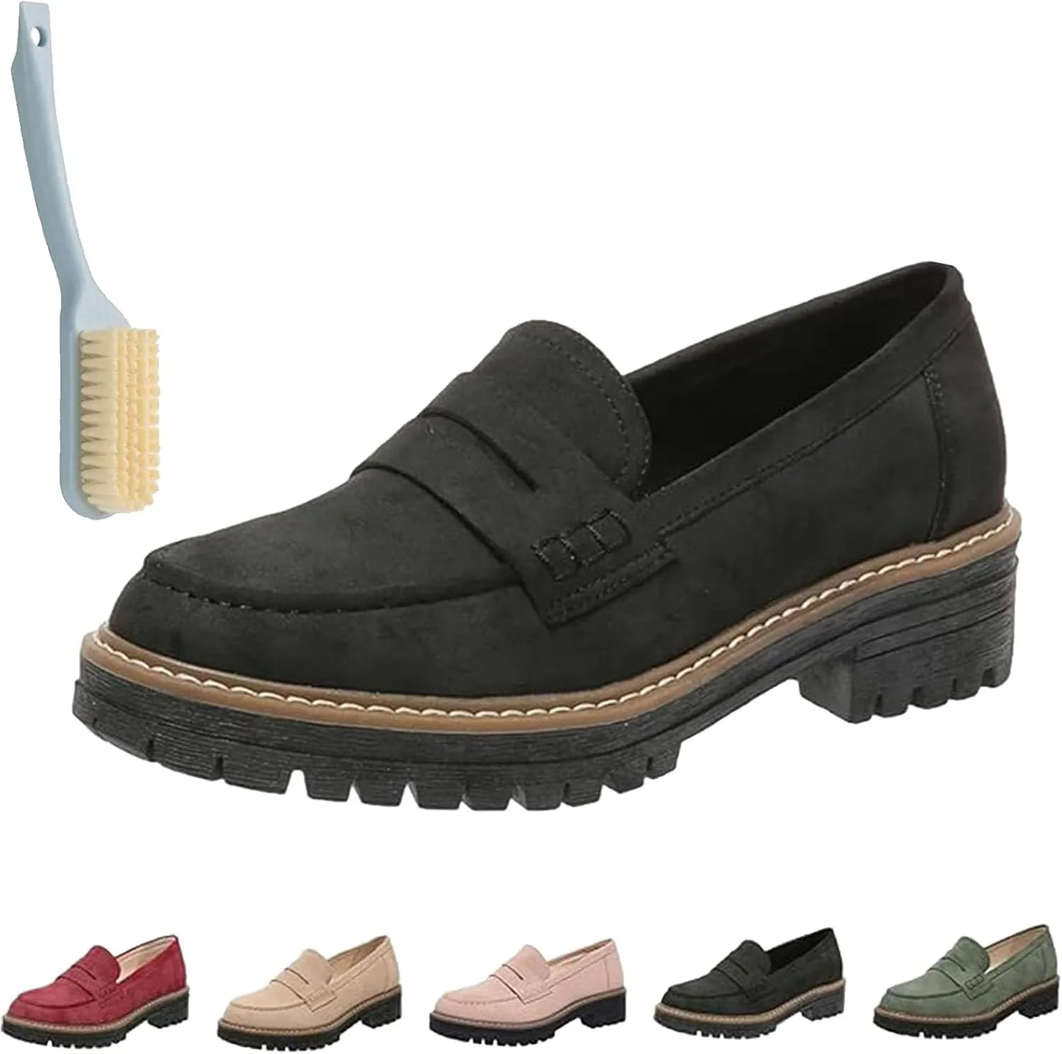 Orthoture-Orthopedic Platform Loafers, Platform Comfortable Dressy Slip On Orthoture Womens Chunky Shoes