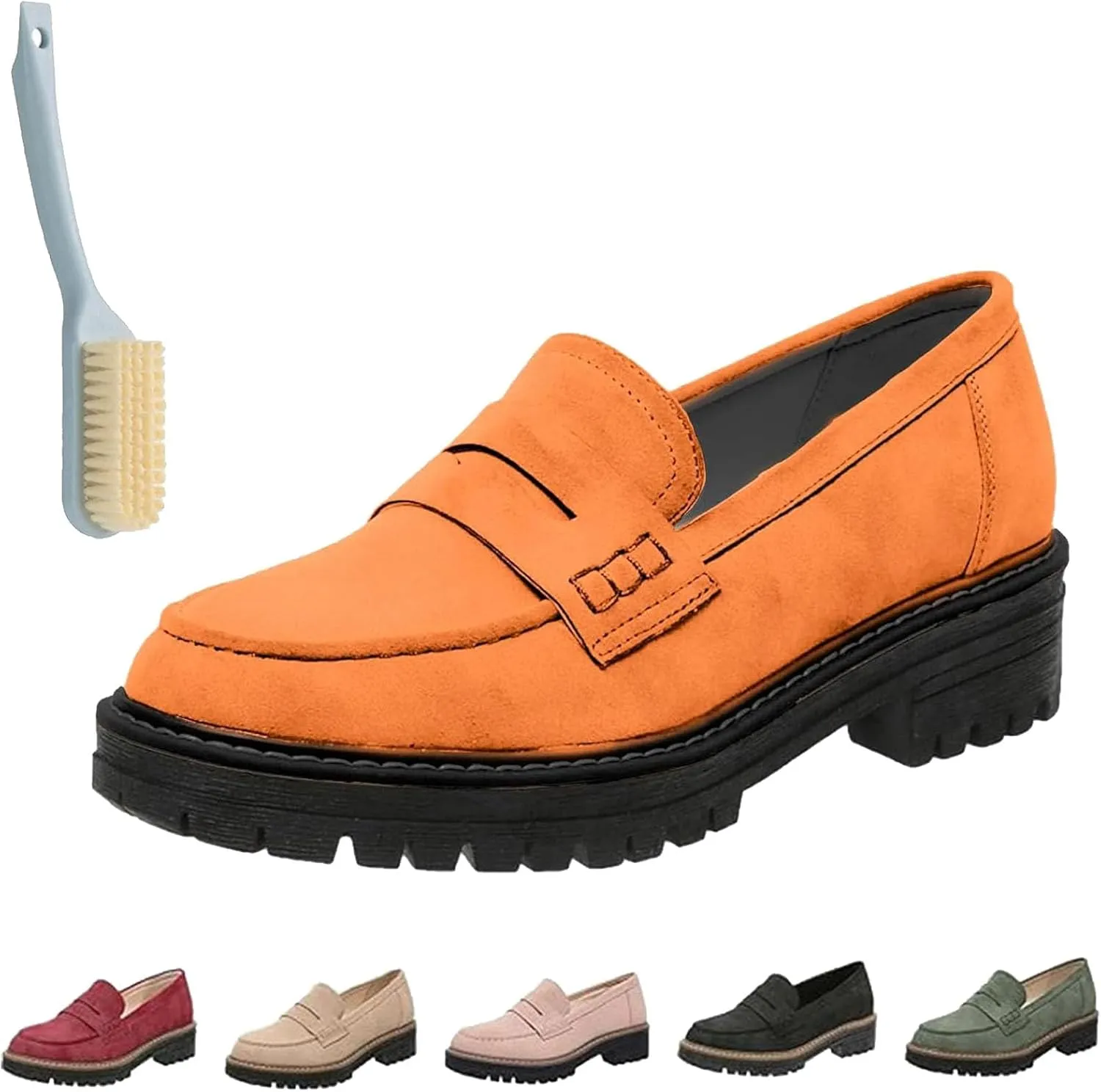 Orthoture-Orthopedic Platform Loafers, Platform Comfortable Dressy Slip On Orthoture Womens Chunky Shoes