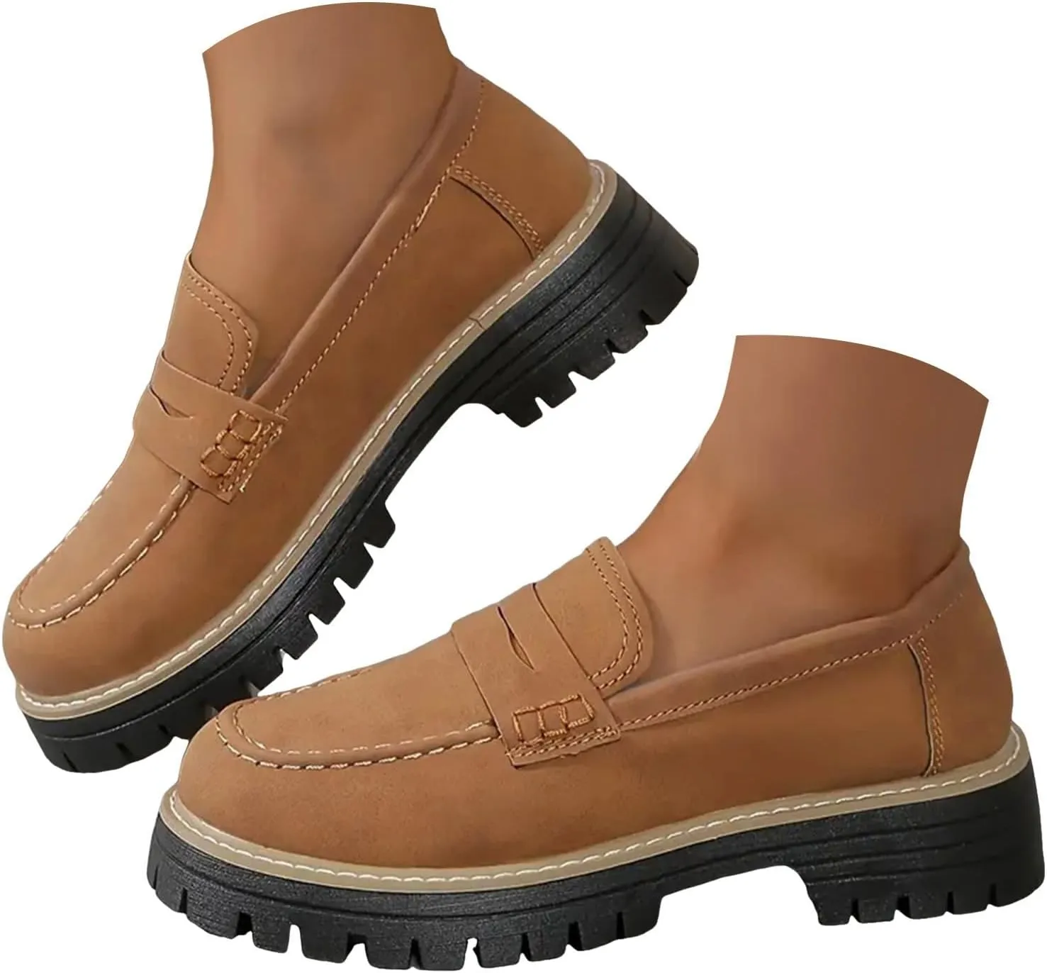 Orthoture-Orthopedic Platform Loafers Womens Shoes Platform Chunky Comfortable Lug Sole Business Casual Dress Shoes