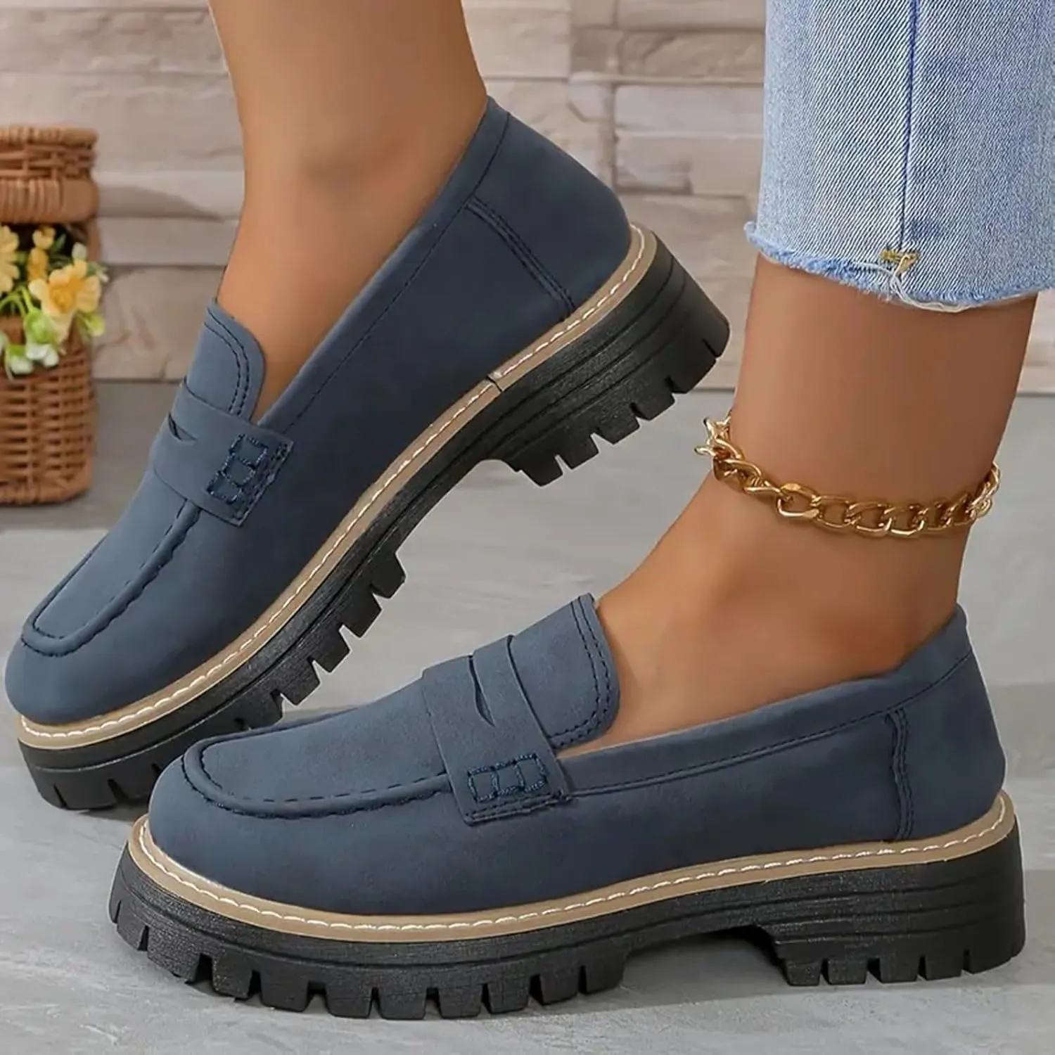 Orthoture-Orthopedic Platform Loafers Womens Shoes Platform Chunky Comfortable Lug Sole Business Casual Dress Shoes