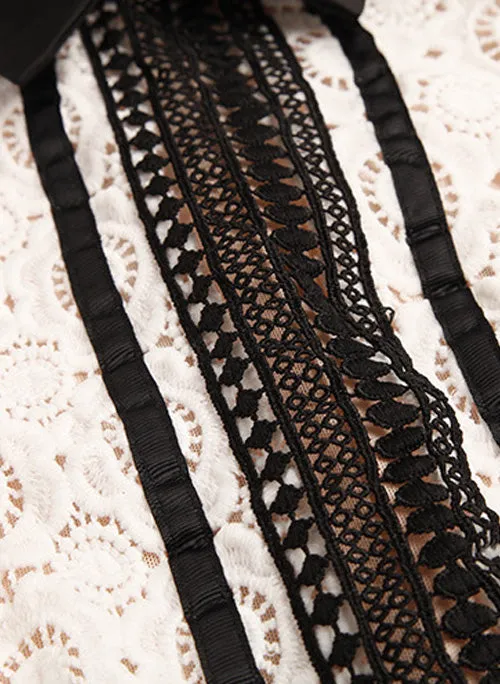 Paris Hilton Inspired Two-tone Guipure Lace Mini Dress