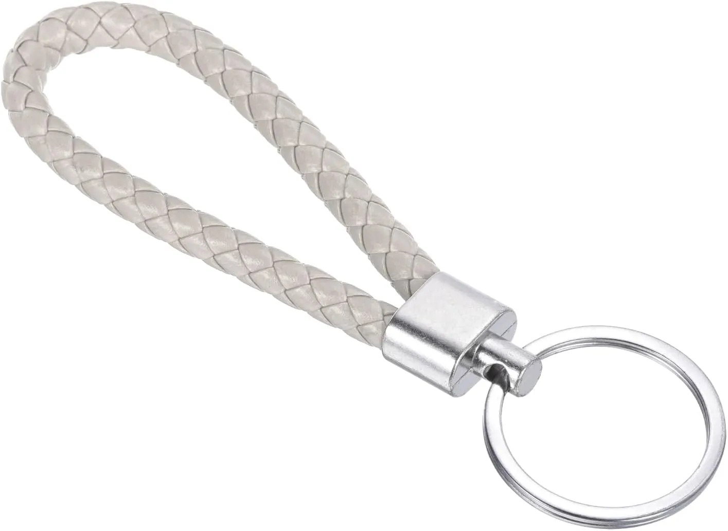 PATIKIL Braided Leather Keychain with Key Ring PU Woven Wristlet Lanyard Strap Fob Keyring Holder for Car Bag Wallet Pendant