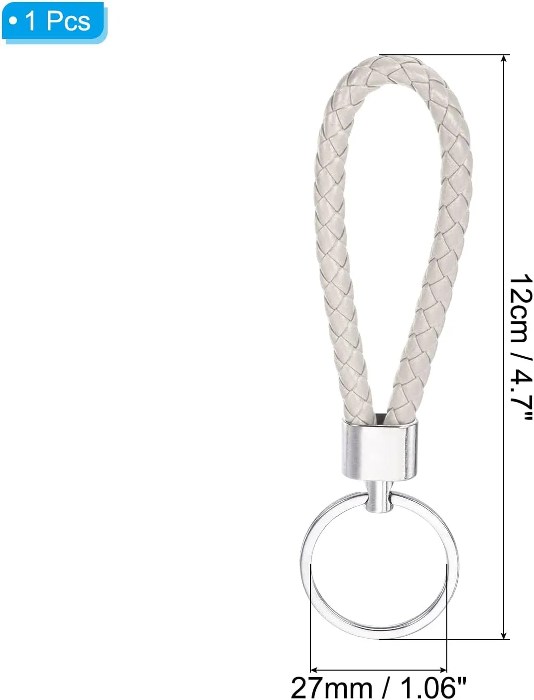 PATIKIL Braided Leather Keychain with Key Ring PU Woven Wristlet Lanyard Strap Fob Keyring Holder for Car Bag Wallet Pendant