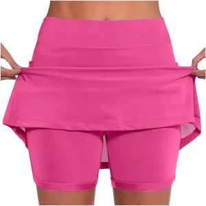 Pencil Skorts for Women Athletic High Waist Silk Plus Size Work Skorts Bodycon Yoga Active Skirts Summer Cute Clothes