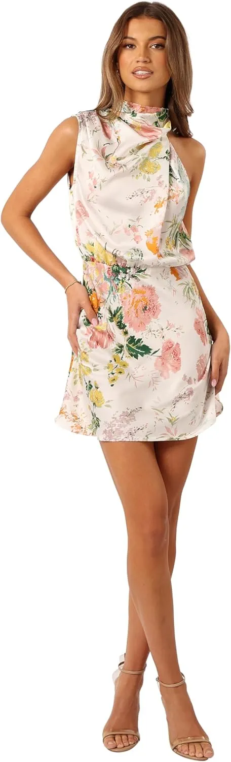 Petal & Pup Women's Anabelle Halter Neck Mini Dress