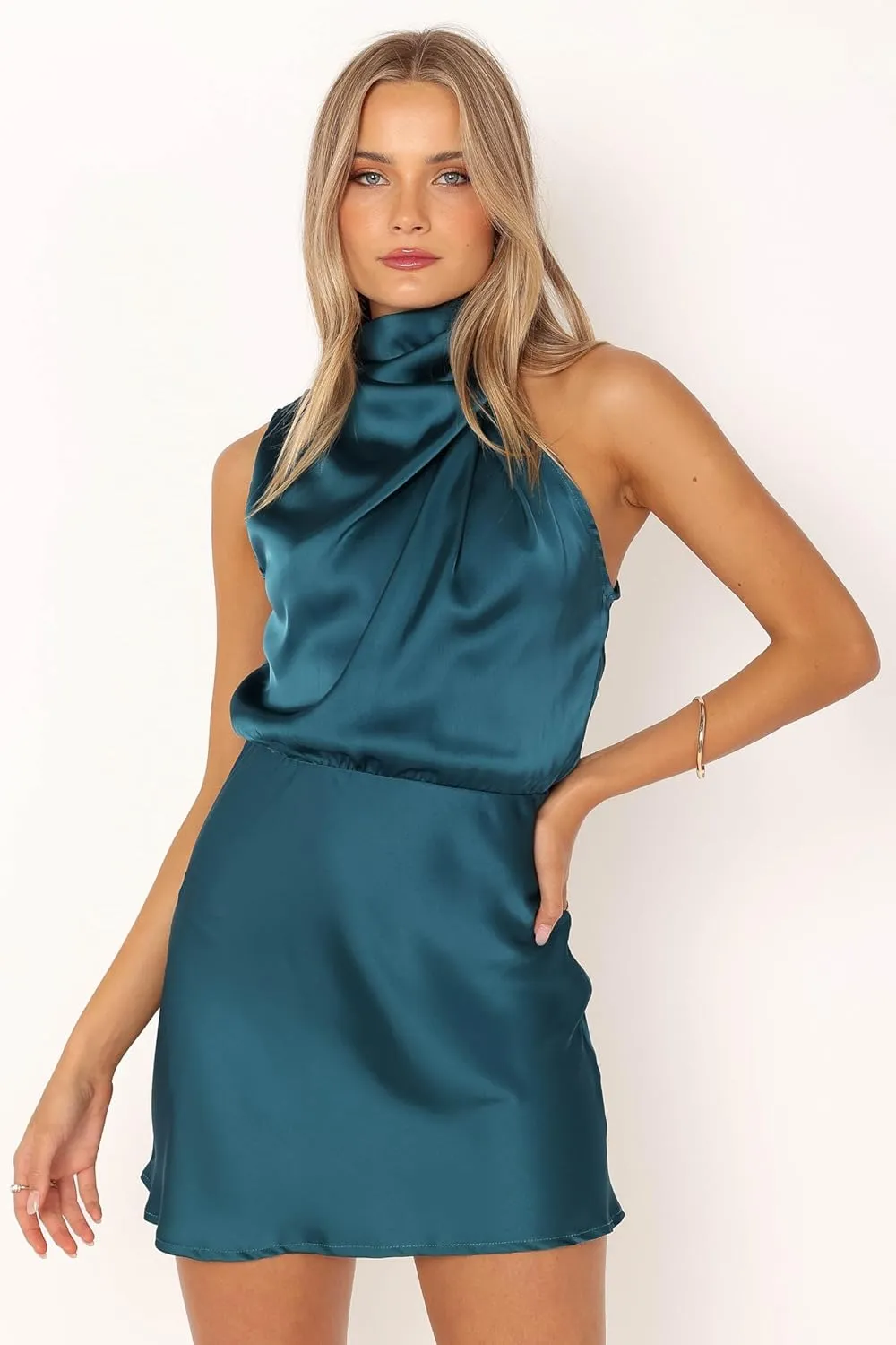 Petal & Pup Women's Anabelle Halter Neck Mini Dress
