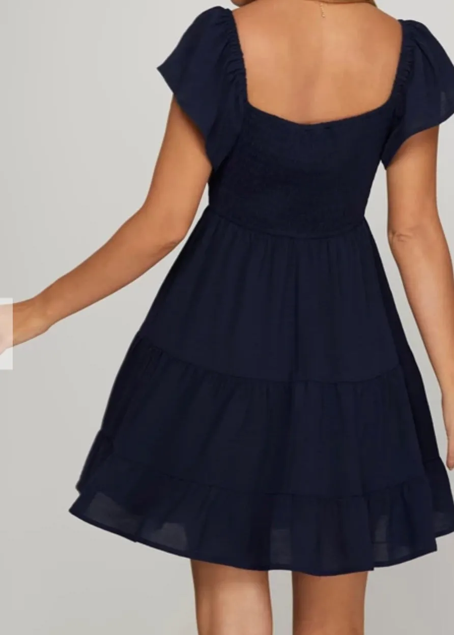 Pollie Flutter Sleeve Dress