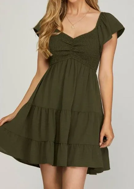 Pollie Flutter Sleeve Dress