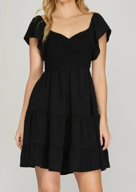 Pollie Flutter Sleeve Dress