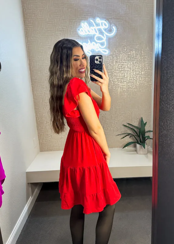 Pollie Flutter Sleeve Dress