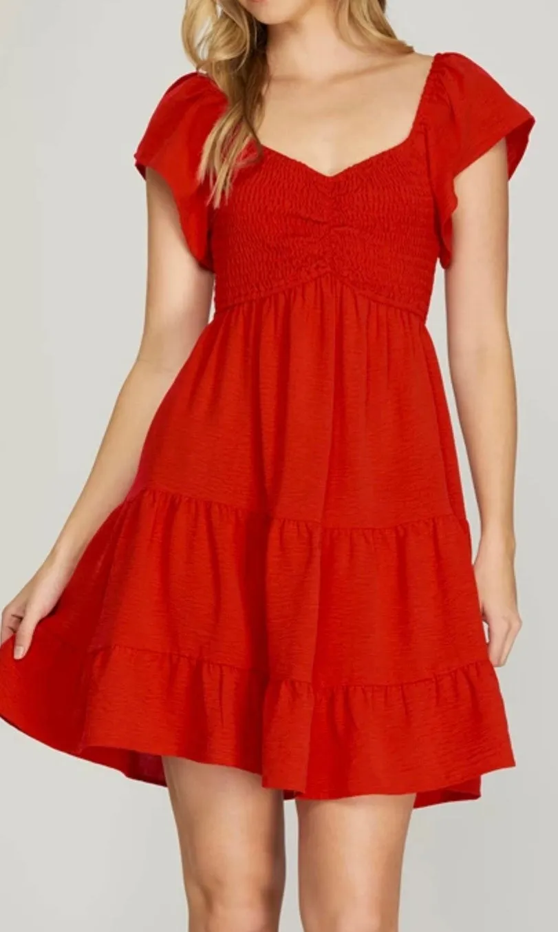 Pollie Flutter Sleeve Dress