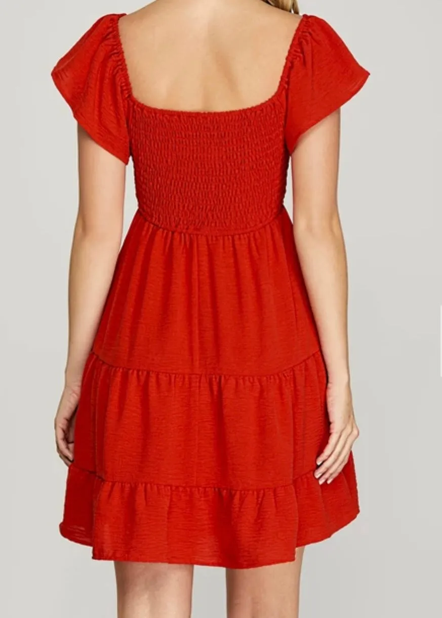 Pollie Flutter Sleeve Dress