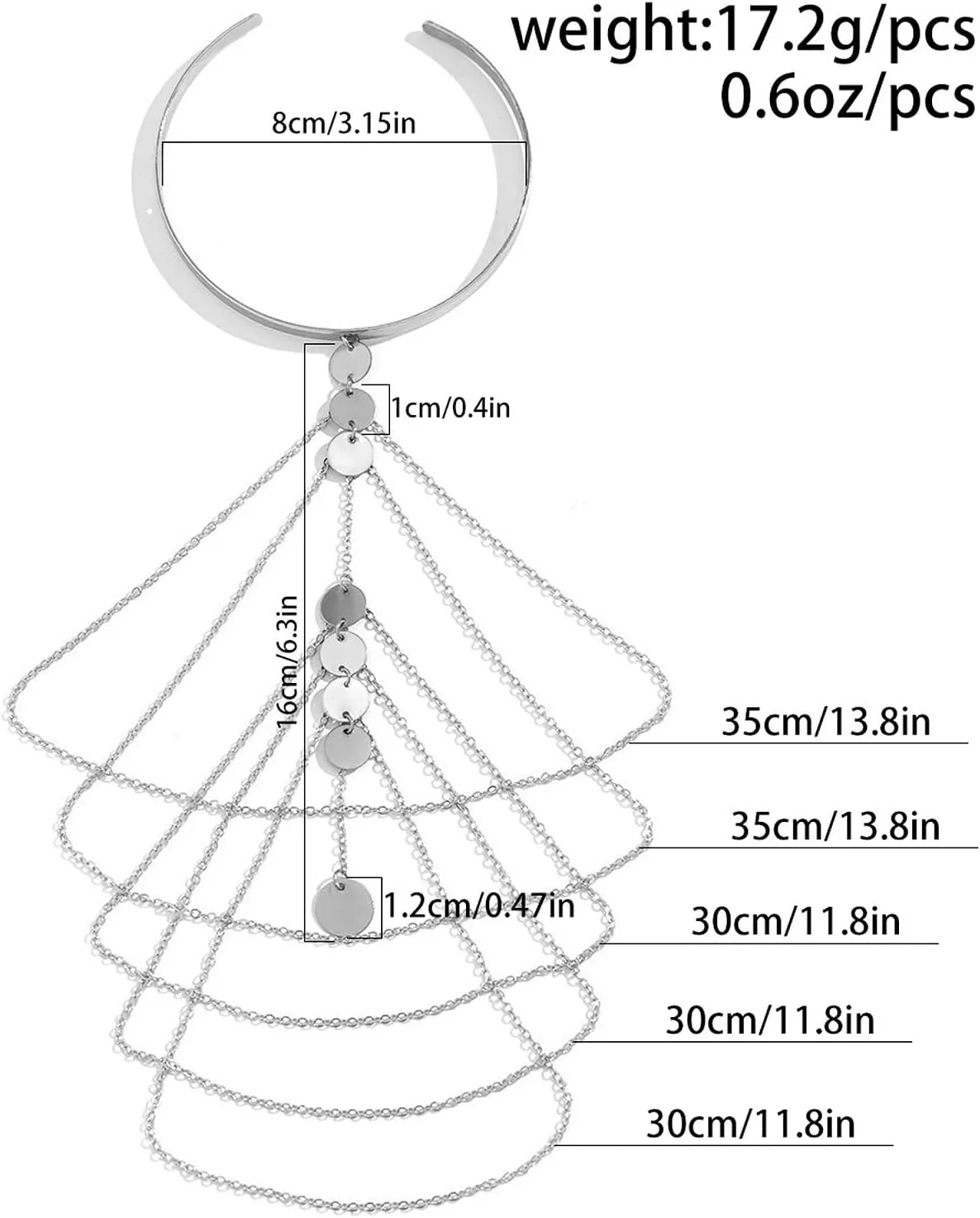 Punk Multi-layered Tassel Chain Upper Arm Cuff Bohemian Star Shell Disc Flower Pendant Armlet Bangle Bracelet Adjustable Open Cuff Armband Beach Wedding Prom Party Arm Accessories for Women