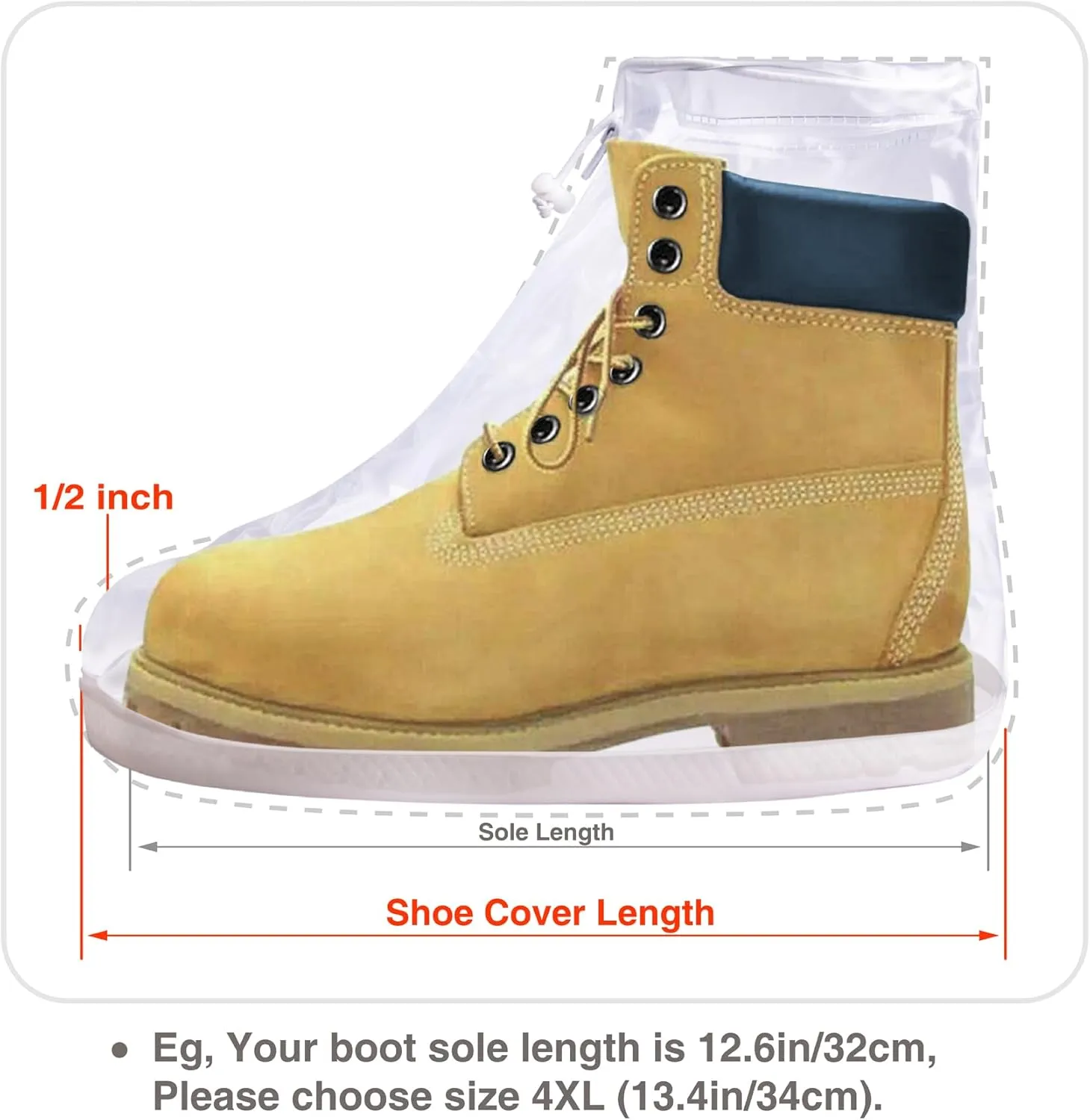 Rain Boot Waterproof Shoes Cover Women Men Kids Reusable Rubber Sole