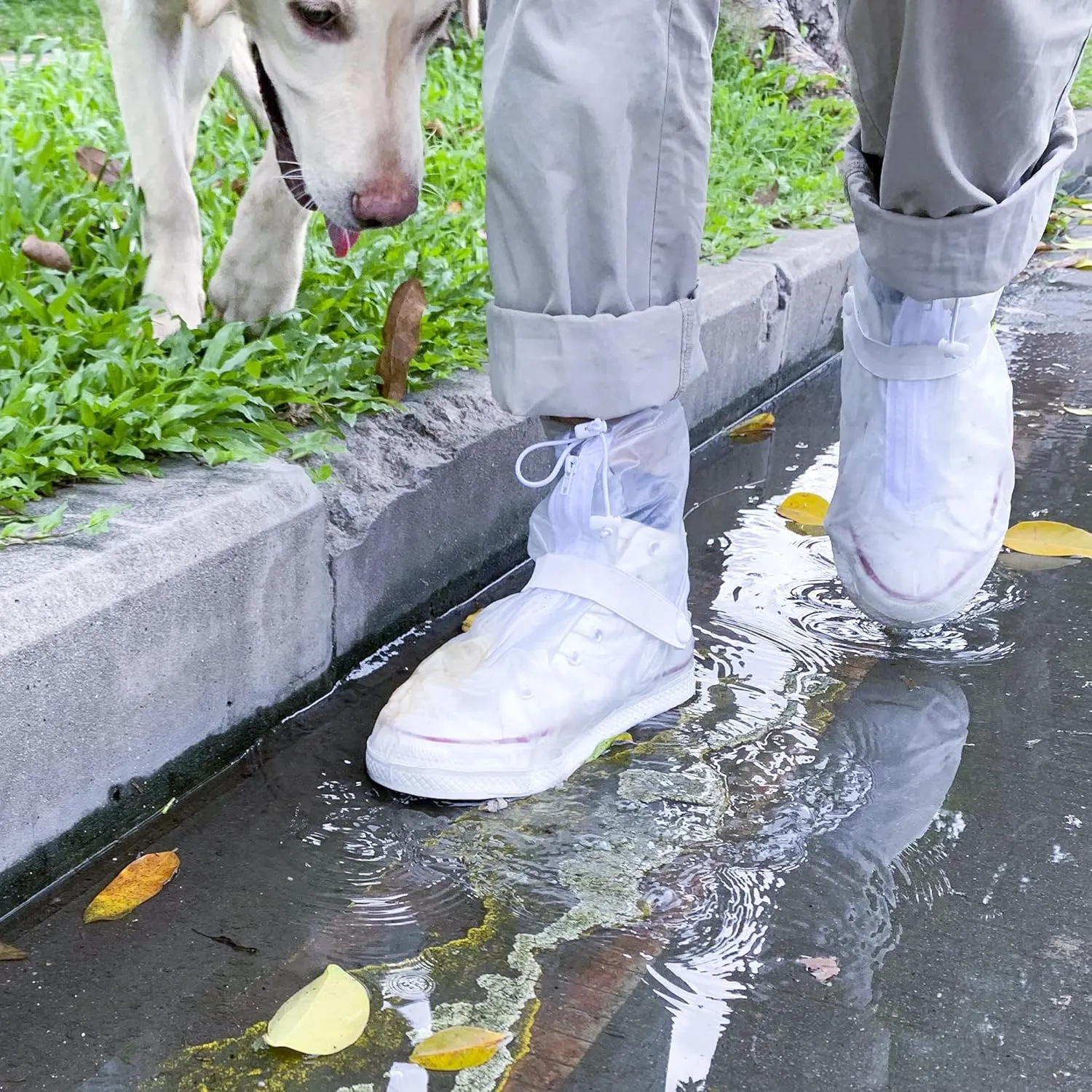 Rain Boot Waterproof Shoes Cover Women Men Kids Reusable Rubber Sole