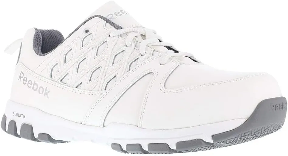 Reebok Work Women's RB434 Sublite Cushion Work Safety Toe Athletic Steel Oxford Shoe White