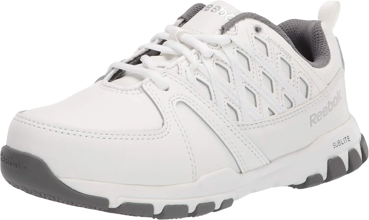 Reebok Work Women's RB434 Sublite Cushion Work Safety Toe Athletic Steel Oxford Shoe White