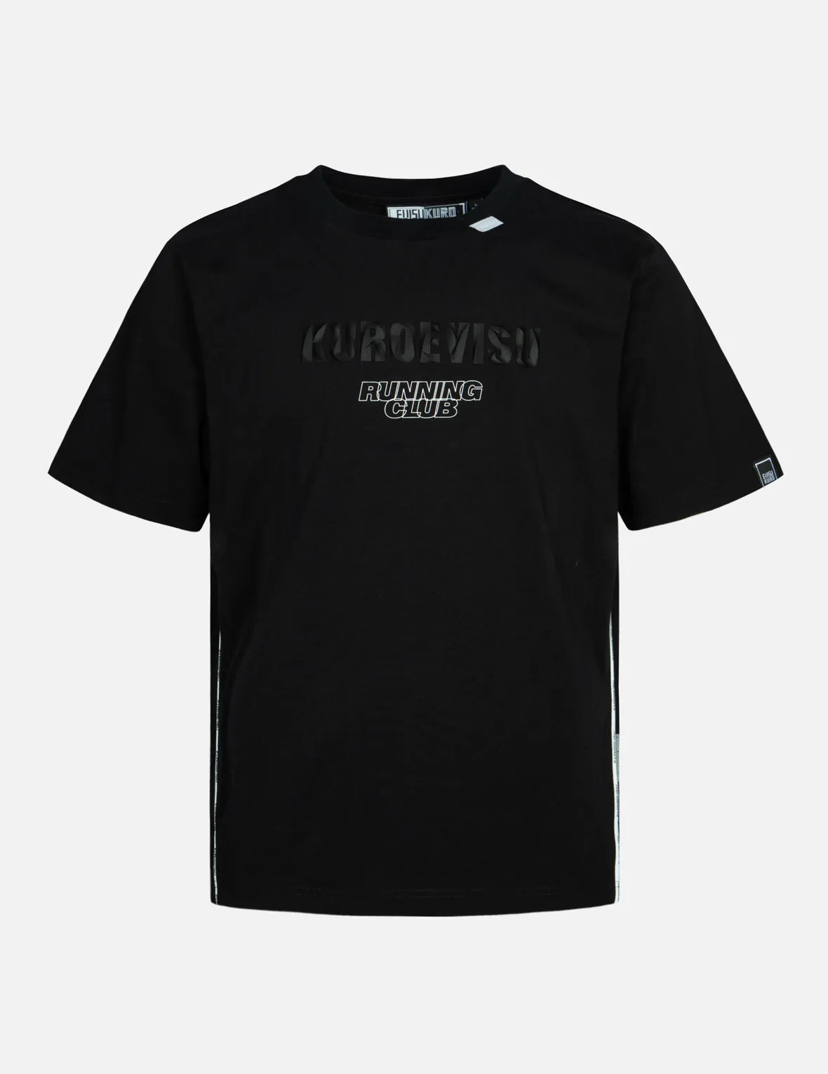 Reflective Strapped and 3D Kamon Print Regular Fit T-Shirt