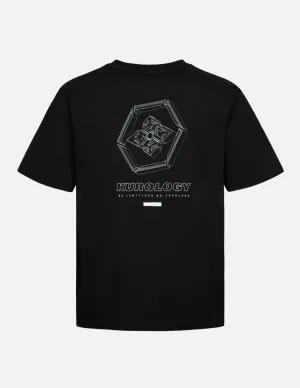 Reflective Strapped and 3D Kamon Print Regular Fit T-Shirt