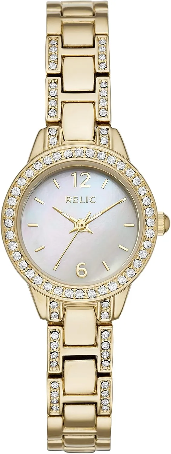 RELIC by Fossil Women's Tenley Three-Hand Gold Alloy Metal Bracelet Watch (Model: ZR34506)