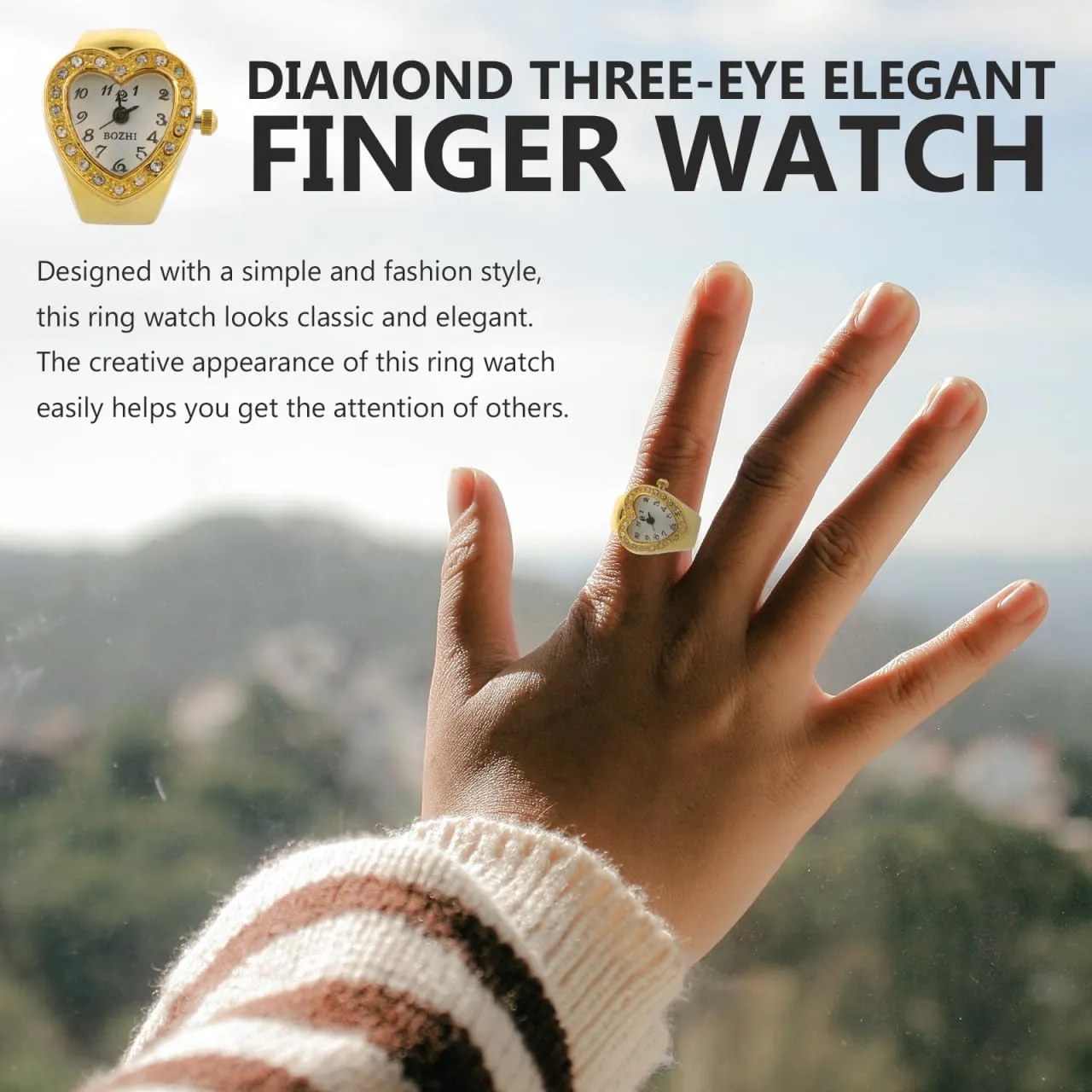 Ring Watch Movement - Finger Watch for Women & Men