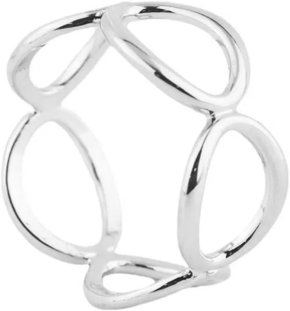 Round Infinity Silk Scarf Ring Brooch for Women Fashion Circle Chain Shawl Scarves Buckle Clip Brooches Band Rings Size 12 Dainty Dress Accessories Jewelry