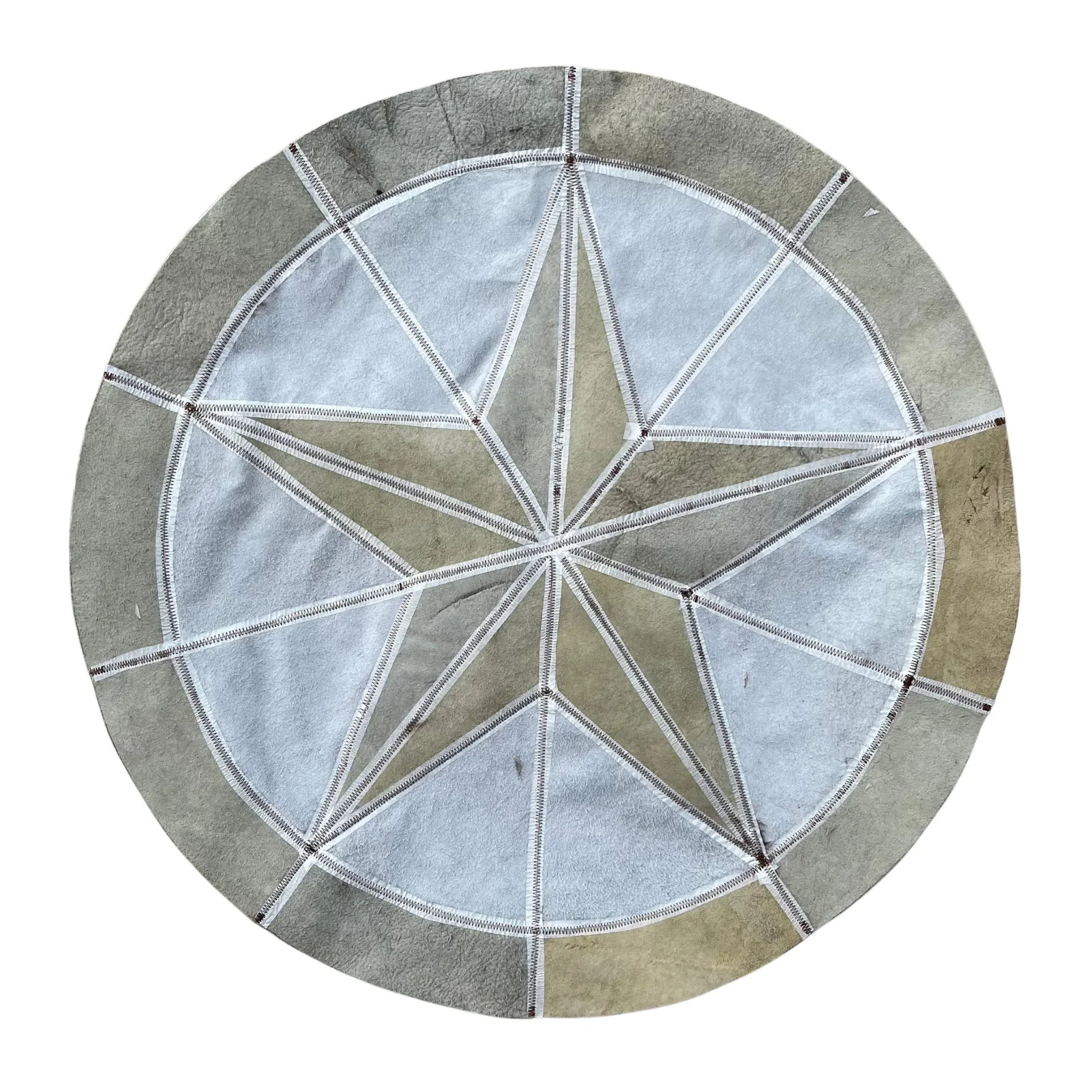 Round Western Rug - Bison Star & Edge 42"