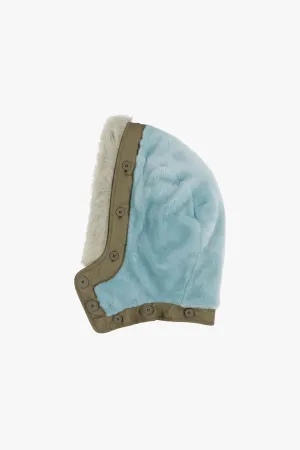 Shearling Quilt Hood - Sky Blue / Pale Sage