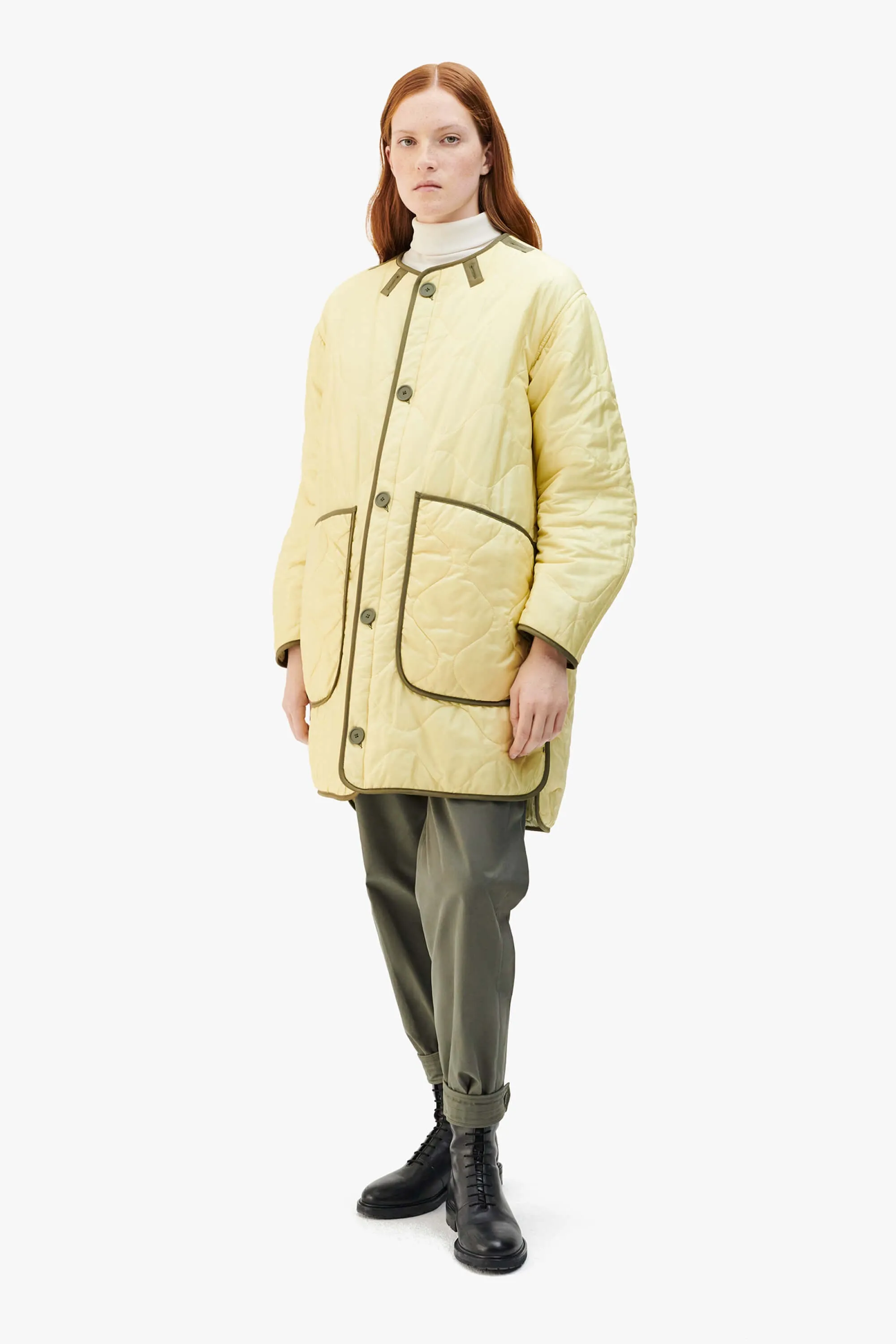 Signature Quilt Jacket - Pale Sage / Pale Yellow