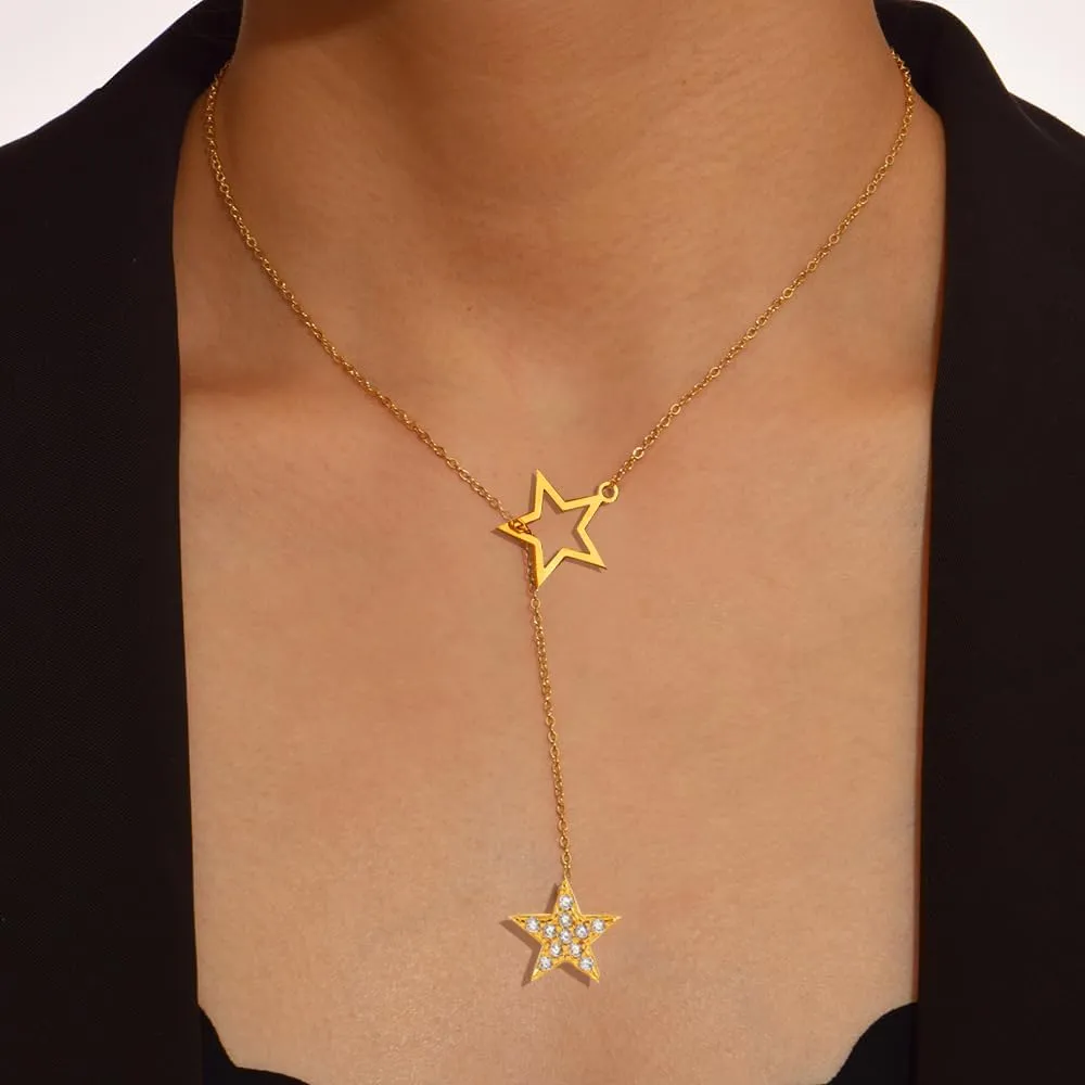 Silver Star Necklace for Women Gold Star Necklace Trendy Star Jewelry Star Choker Necklace Layered Star Pendant Necklace Dainty Silver Gold Necklace Star Accessories Christmas Jewelry