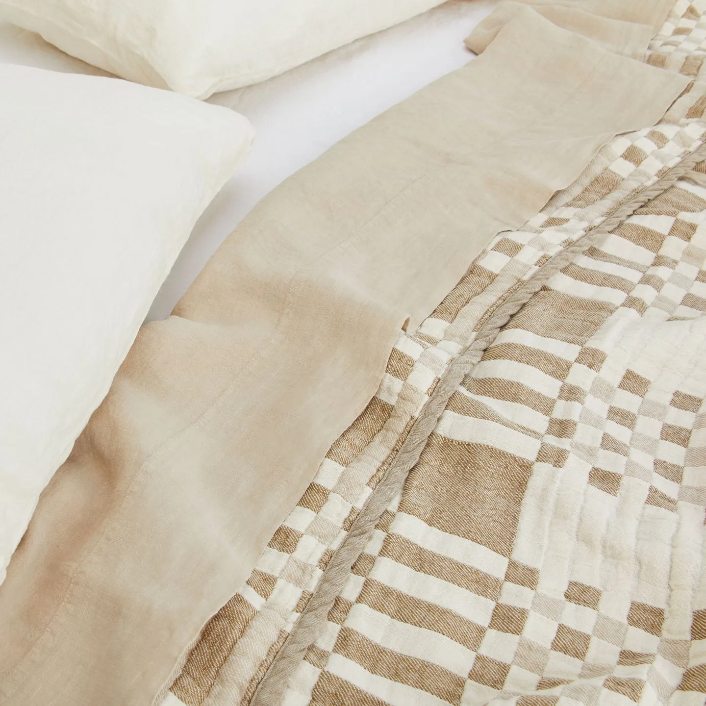 Simple Plaid Blanket - Ivory/Flax