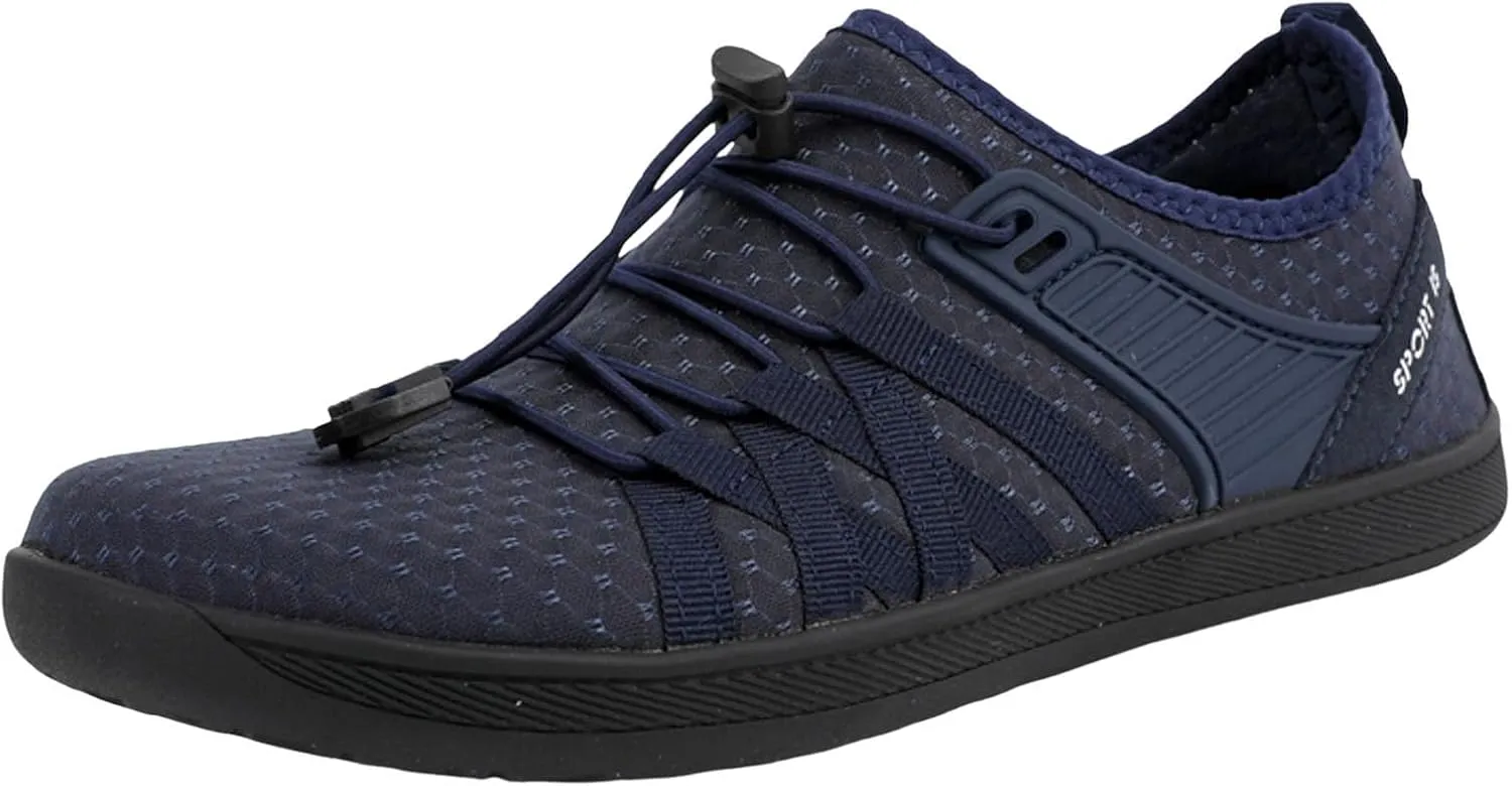 Slip on Walking Shoes for Women Comfy Knitted Non Slip Vintage Wide Running Shoes Breathable Gym Workout Shoes Fashion Lace Up Sneakers
