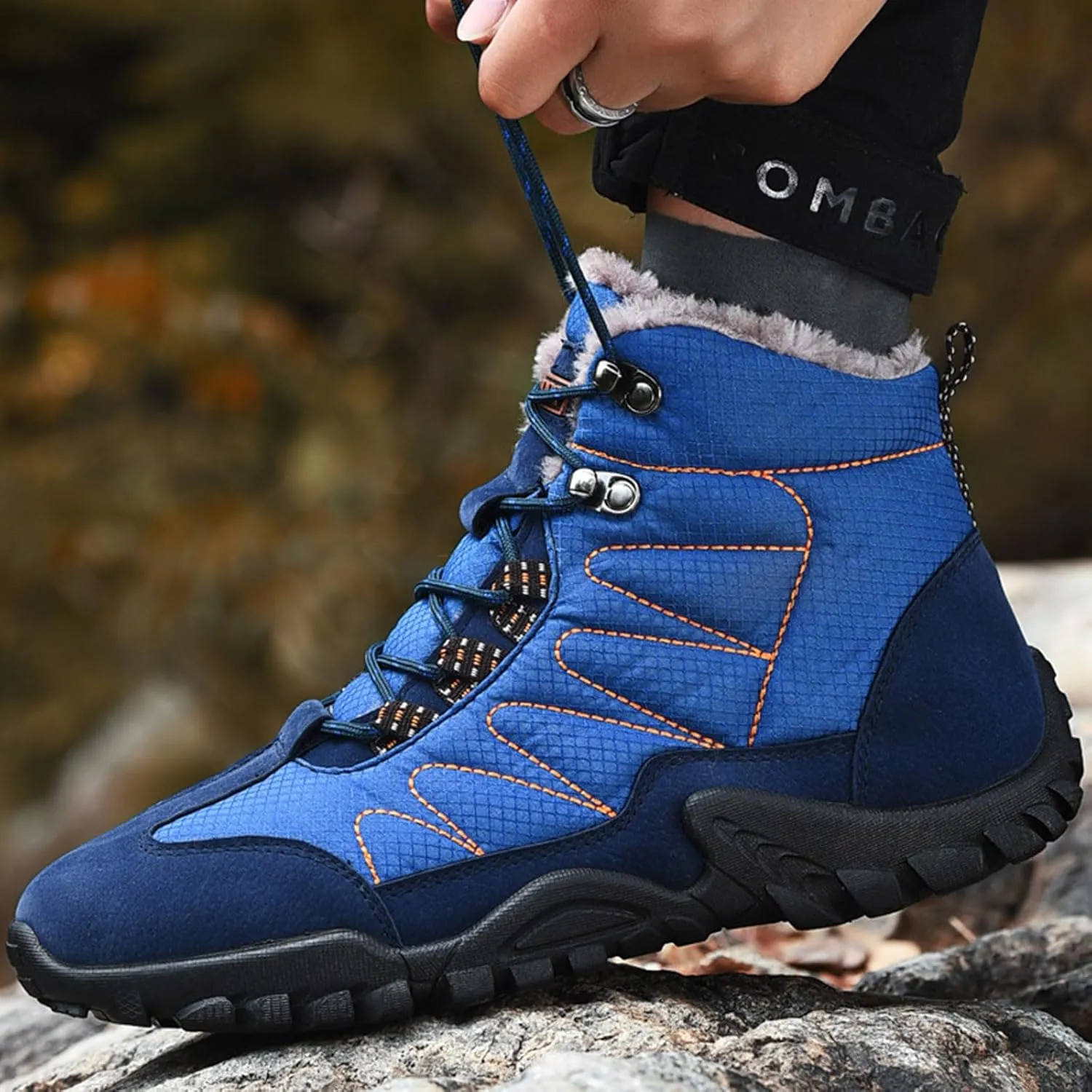 Slip on Walking Shoes Men Waterproof Hiking Shoes Comfort Memory Foam Breathable Lightweight Fashion Sneakers Non Slip Arch Support Snow Boots Sports Work Shoes for Men