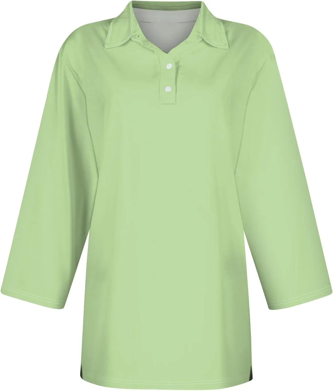 slqdgmryz Polo Shirts for Women 3/4 Sleeve Collared Work Business Casual Tops Funny Golf Button Three Quarter Length Blouses
