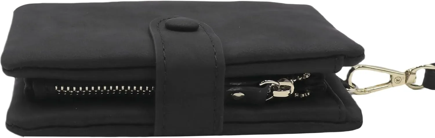 Small Leather Wallet for Women's Bifold Wallet Ladies Wristlet with Card Slots Bifold Short Wallet Zipper Coin Purse
