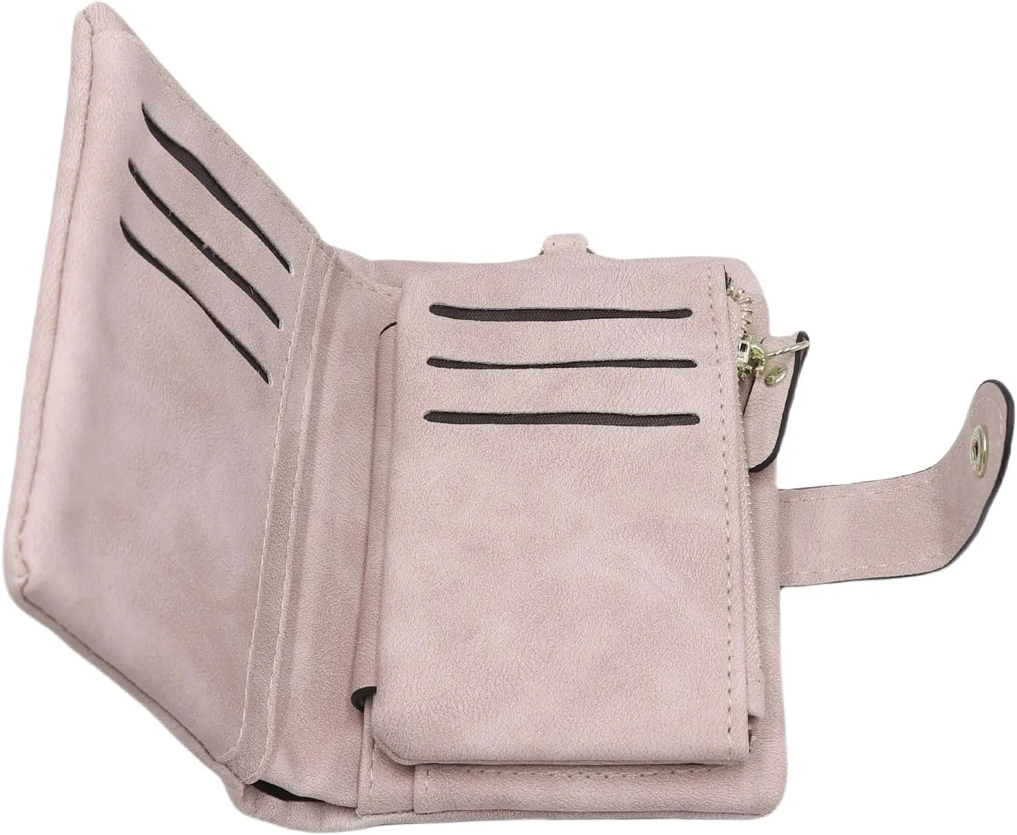Small Leather Wallet for Women's Bifold Wallet Ladies Wristlet with Card Slots Bifold Short Wallet Zipper Coin Purse