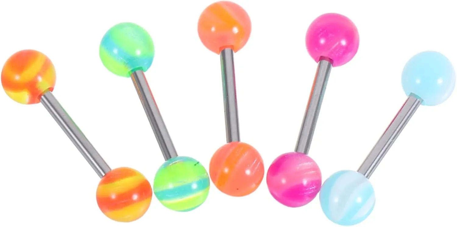 SOIMISS 5pcs Gradient Barbell Piercing Jewelry for Men Women Lightweight Accessories for Parties Festivals and Everyday Wear