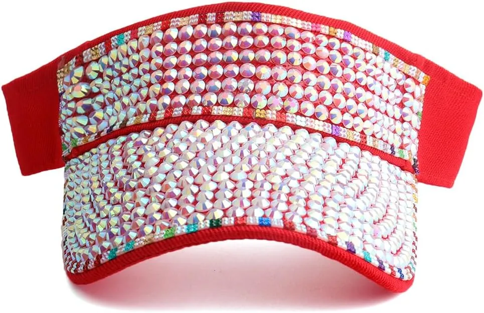 Sparkle Glitter Summer Rhinestone UPF 50  Bling Ladies Sun Visor for Women Outdoor Sports Fashion Golf Hat