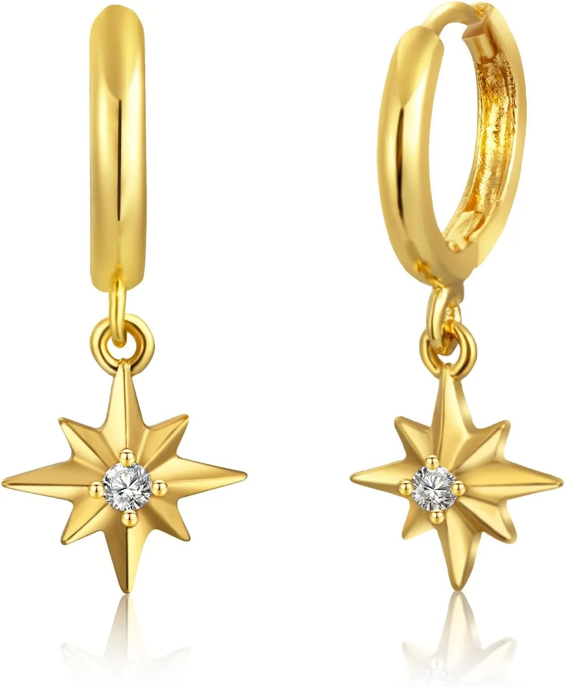 Star Hoop Earrings DangleGold Star Earrings for WomenDainty Small Huggie Hoop Earrings