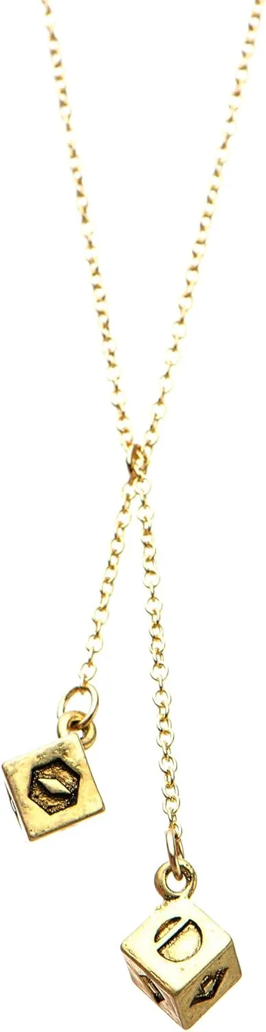Star Wars Jewelry Women's Base Metal 3D Golden Dice Pendant Necklace, Silver, One Size (SALES1SWMD)