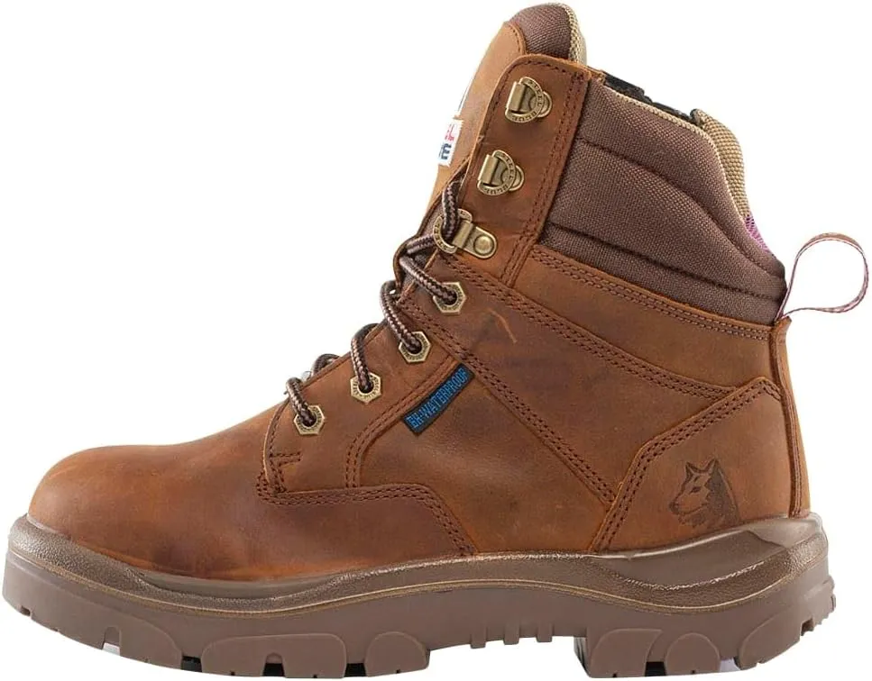 Steel Blue Women's Southern Cross Zip 6-Inch Ankle Safety Steel Toe Boot, Distressed Brown