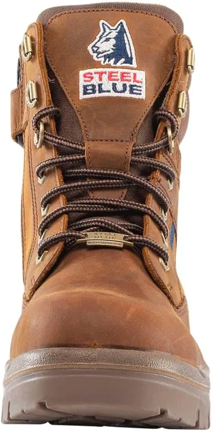 Steel Blue Women's Southern Cross Zip 6-Inch Ankle Safety Steel Toe Boot, Distressed Brown