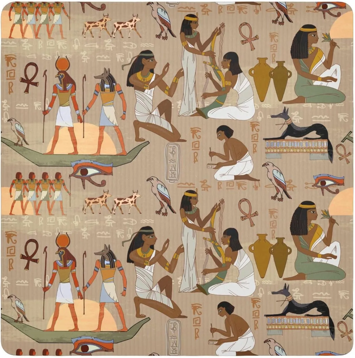 susiyo Ancient Egypt Frescoes Protective Wrap Anti-scratch Lens Camera Wrap Lens Protector Magic Self-Adhesive Cloth Wrapper Portable Cosmetic Bag Travel Organizer for Camera DSLR Laptop Accessories